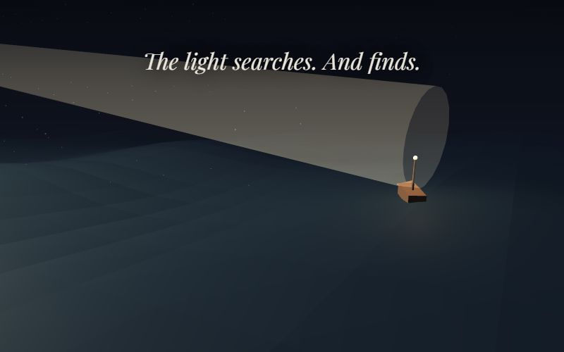 Lighthouse shining over a night sea
