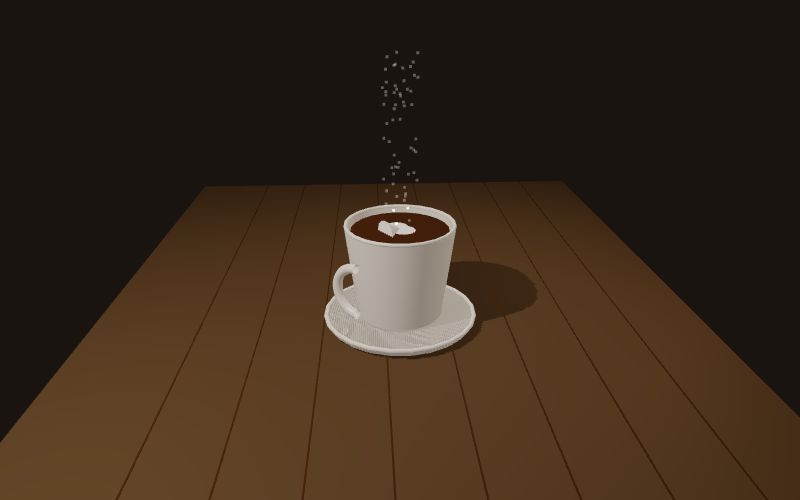 Steaming coffee cup