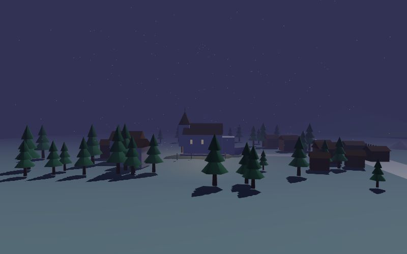 Medieval church at night